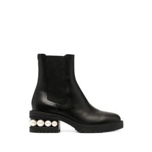 NICHOLAS KIRKWOOD Womens Black Faux Pearl Embellised Heel Casati Chelsea 35